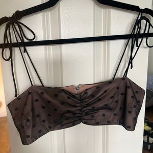 white fox black lace top size medium